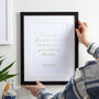 Lyric, Quote Or Vows Snippet Foiled Gold Anniversary Print, thumbnail 1 of 3