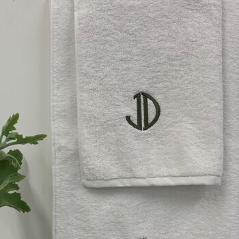 Circle Monogram Hand Towel, 2 of 3