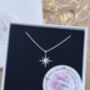 Handmade Sterling Silver North Star Birthstone Christmas Necklace: February Birthstone, thumbnail 1 of 11