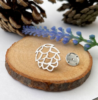 Sterling Silver Pine Cone Pin Brooch, 10 of 10