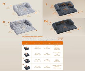 Dog Sofa Bed Calming Bed Pet Plushy Cover, 2 of 7