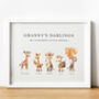 Personalised Family Tree Print Gift For Grandma | Giraffes, thumbnail 2 of 8