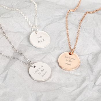 'Love You To The Moon And Back' Engraved Necklace, 2 of 10