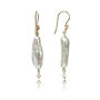 Biwa Pearl Earrings With Moonstone In Gold Plated, thumbnail 1 of 3