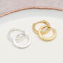 18ct Gold Plated Or Silver Mini Square Hoop Earrings, thumbnail 2 of 6