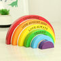 Personalised Wooden Rainbow Stacker New Baby Gift, thumbnail 4 of 8