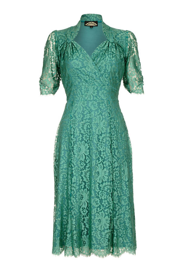 Forties Style Dress With Sweetheart Neckline Jade Lace By Nancy Mac ...