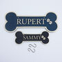 Personalised Dog Bone Crate Signs With Pre Drilled Holes And Hooks, thumbnail 6 of 7