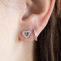 Heart And Huggie Hoops Earring Gift Set, thumbnail 2 of 4