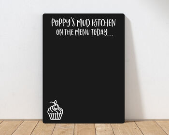 Personalised Mud Kitchen Menu Chalkboard, 3 of 4