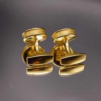 Gold Cufflinks Vintage Gold Mens Gift, 3 of 5