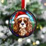 Cavalier King Charles Spaniel In Santa Hat Suncatcher Decoration, thumbnail 2 of 6