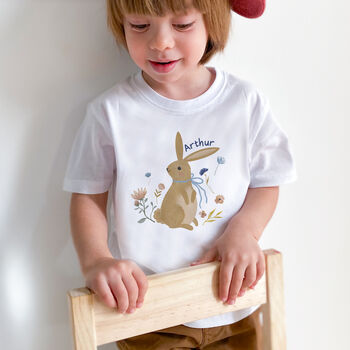 Personalised Easter Bunny T Shirt With Boy Or Girl Name, 3 of 9