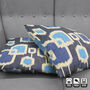 Traditional Handwoven Ikat Cushion With Blue Tones, thumbnail 6 of 7