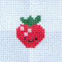 Kawaii Strawberry Mini Cross Stitch Kit, thumbnail 4 of 10