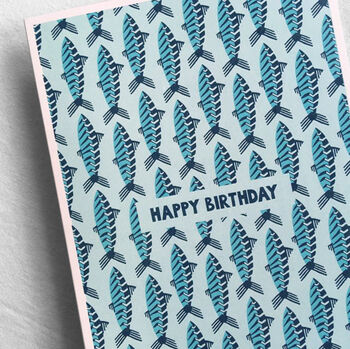 Happy Birthday Mackerel Greetings Card, 3 of 5