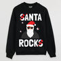 Santa Rocks Men's Christmas Jumper, thumbnail 1 of 4