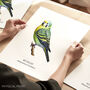 Budgie Wall Print Gift, thumbnail 1 of 6
