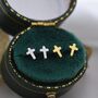 Sterling Silver Tiny Cross Stud Earrings, thumbnail 3 of 12
