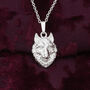 Wolf Head Pendant In Solid Sterling Silver, thumbnail 1 of 2