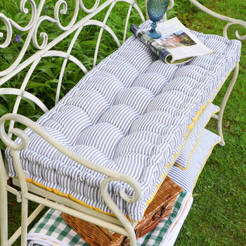 Reversible Striped Garden Bench Cushion, 3 of 9