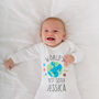 Personalised Space Little Brother Sister Babygrow / Top, thumbnail 2 of 3