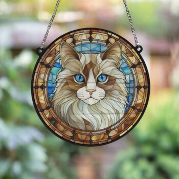 Cat Ragdoll Stained Glass Effect Suncatcher, 3 of 3