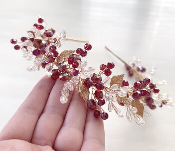 Red And Gold Bridal Headband, 3 of 6