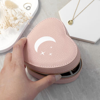 Moon And Stars Pink Heart Travel Jewellery Case, 8 of 10