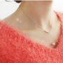 Silver Single Pearl Drop Y Shape Dainty Necklace, thumbnail 3 of 3