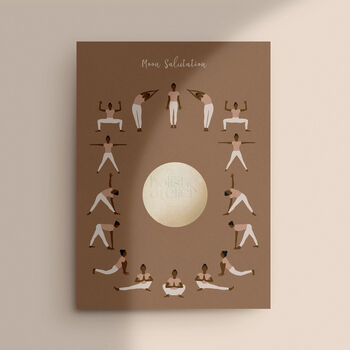 Yoga Postcard Set. Sun Salutation And Moon Salutation, 3 of 3