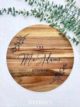 Personalised Engraved Acacia Cheese Board, 4 of 8