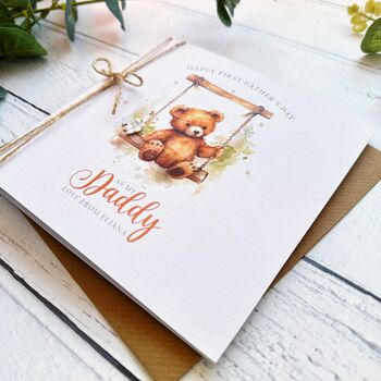 Handmade First Father's Day Card: Baby Bear Design, 3 of 5