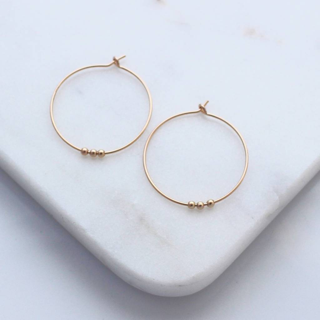 Beaded Gold Hoop Earrings By A Box For My Treasure | notonthehighstreet.com