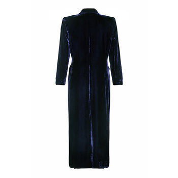 Silk Velvet 1940's Style Coat In Midnight Blue, 4 of 4