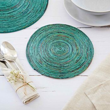 Recycled Newspaper Round Placemats, 12 of 12