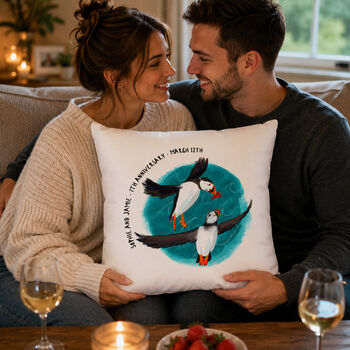 Anniversary Gift Cushion Featuring Monogamous Animals That Mate For Life, 3 of 11