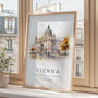 European City Landmark Travel Poster Of Vienna Austria, thumbnail 2 of 7