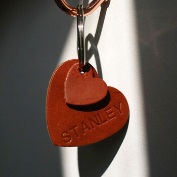 Personalised Leather Heart Keyring, 6 of 9