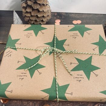 Star Christmas Personalised Wrapping Paper, 3 of 6