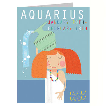 Mini Aquarius Zodiac Card, 2 of 5