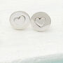 Sterling Silver Cut Out Embossed Heart Stud Earrings, thumbnail 2 of 3