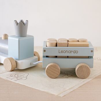 Personalised Wooden Pull Along Train, 5 of 9