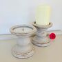 Pair Of Vintage Hand Painted Pillar Candlesticks ~ 15, thumbnail 3 of 4