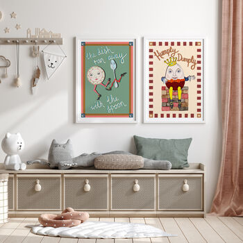 The Dish Ran Away With The Spoon Vintage Nursery Print, 8 of 12