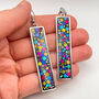 Long Disco Earrings Handmade With Colourful Sparkles, thumbnail 7 of 10