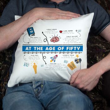 Personalised 50th Birthday Cushion Gift, 7 of 12