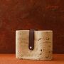 Travertine Decorative Object With Leather Strap, thumbnail 1 of 2