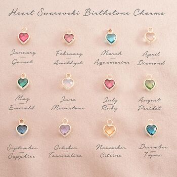 Large Esme And Heart Birthstone Name Necklace, 8 of 9
