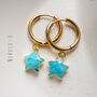 Turquoise Star Hoop Earrings, thumbnail 1 of 10